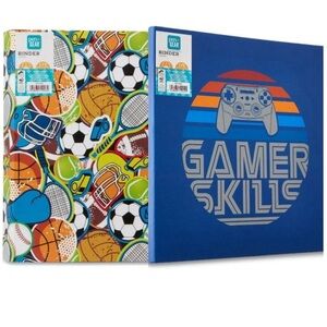 2pk- Pen+Gear 3-Ring Fashion Binder, 1" O-Rings, Gaming/Sports